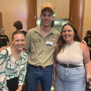 Josie Clarke (VFFF Backing the Future recipient, Cohort One), Jameson Harvey (VFFF Backing the Future receipient Cohort Two) and Natalie Buckett (VFFF Program Manager) at the Heywire Youth Summit. 