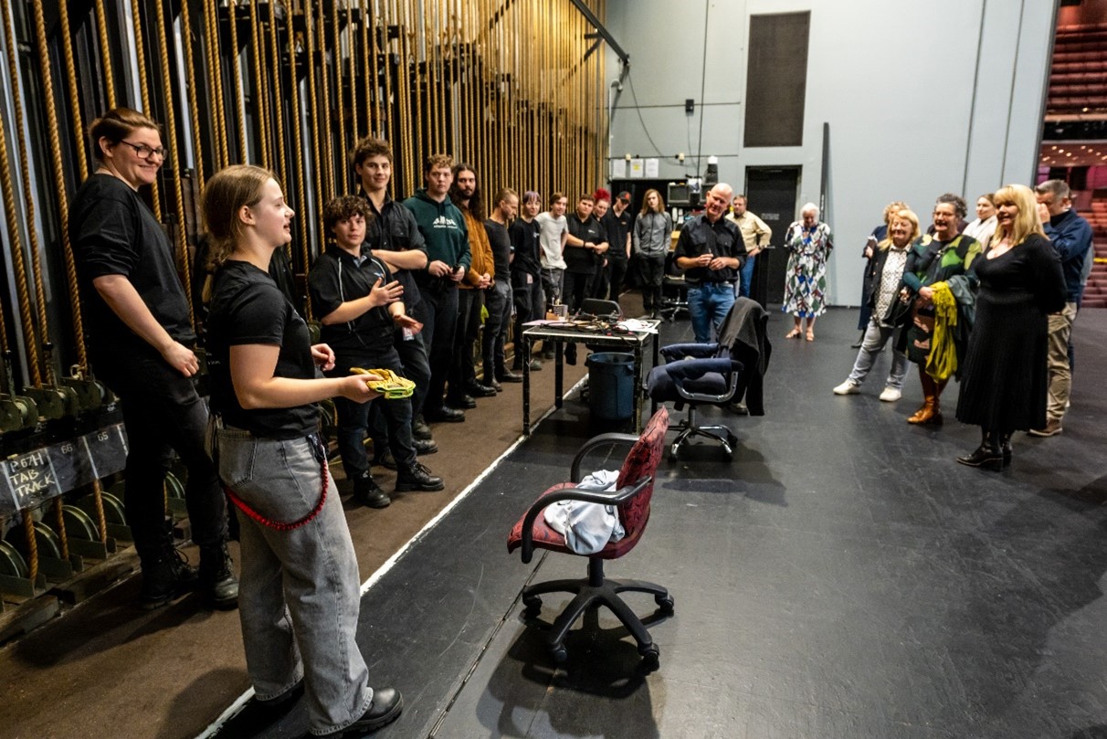 Tech Connect QLD Trainees participating in ropes training as part of their Cert III in Live Production and Technical Services  