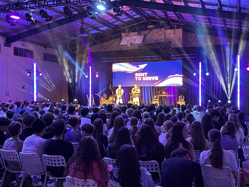 Anglican Youthworks LIT participants perform at the camp service. 