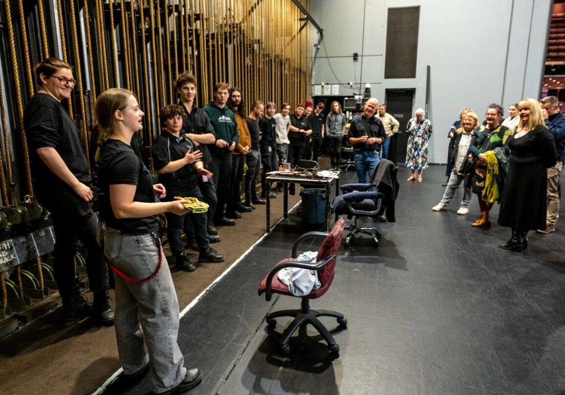 Tech Connect QLD Trainees participating in ropes training as part of their Cert III in Live Production and Technical Services  